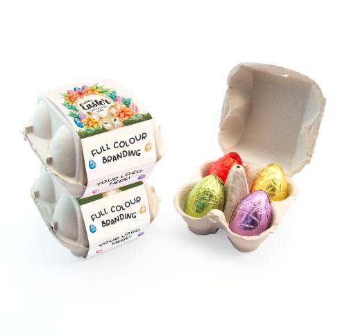 Four Hollow Milk Chocolate Easter Eggs In Branded Egg Box